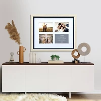 8 Pack: 4 Opening Natural Tan & Navy 5" x 7" Collage Frame with Mat by Studio Décor®