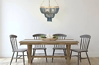 Hello Honey® 25.5" Iron Pendant Light With Blue Wood Beads
