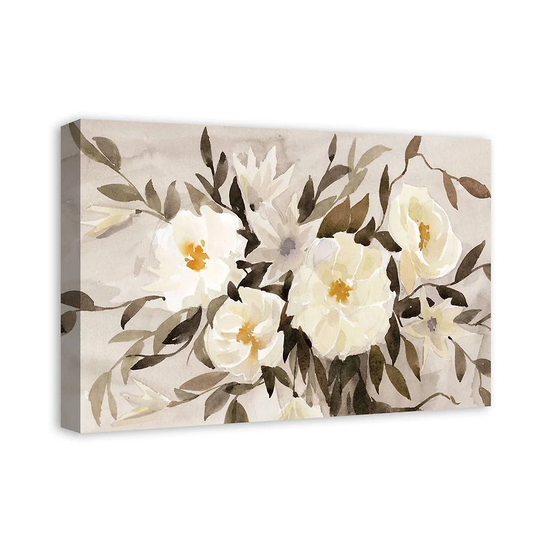 Large Neutral Florals 24" x 16" Canvas Wall Art