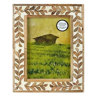 5" x 7" Brown & White Leaf Wood Tabletop Frame, Atelier by Studio Décor®