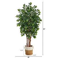 7ft. Sakaki Artificial Tree in Handmade Natural Jute and Cotton Planter