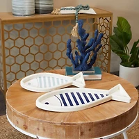 White Wood Fish Tray Set