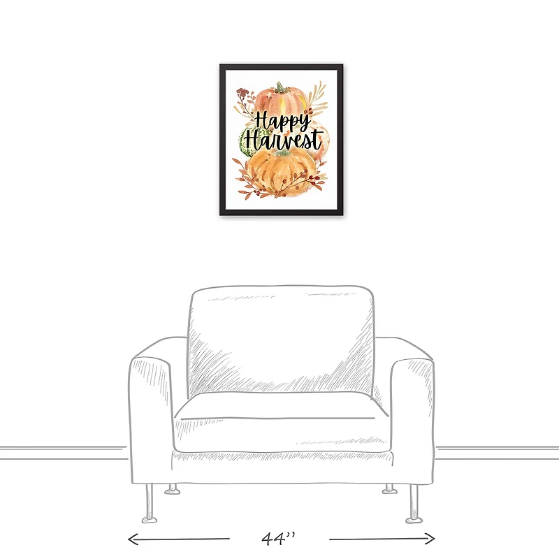 Happy Harvest Black Framed Canvas Wall Art