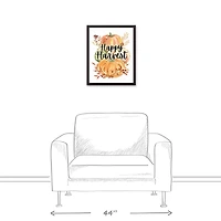 Happy Harvest Black Framed Canvas Wall Art