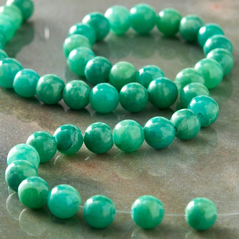12 Pack: Aqua Quartzite Round Beads, 6mm by Bead Landing™