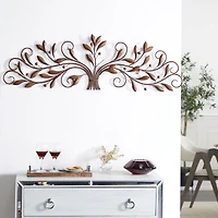 Brown Traditional Scroll & Leaf Metal Wall Accent
