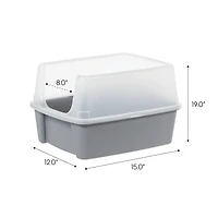 IRIS® 20qt. Gray Cat Litter Box with Open Lid