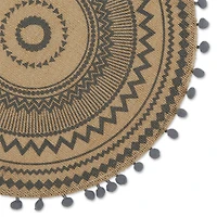 Mineral Aztec Print On Natural Round Jute Placemat (Set of 6)