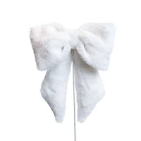 24" White Faux Fur Bow Stem by Ashland®