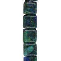 Chrysocolla Flat Square Beads, 10mm by Bead Landing™