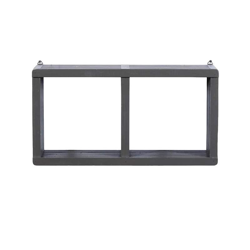 Gray Wood Contemporary Wall Shelf, 12" x 23" x 7"
