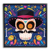 Stupell Industries Day Of Dead Patterned Skull Framed Giclee Art