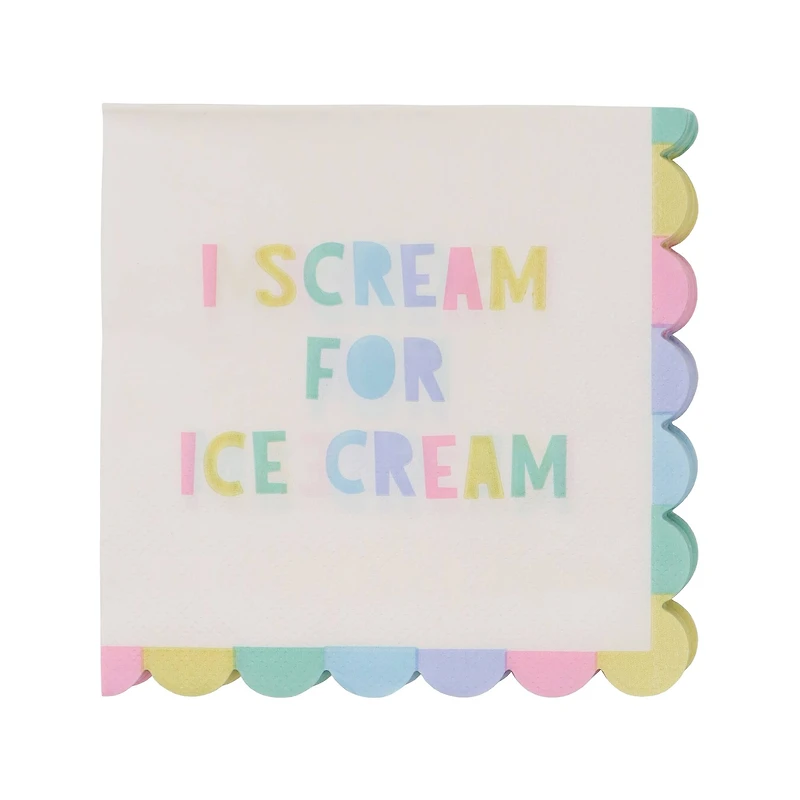 24 Packs: 20 ct. (480 total) Scream for Ice Cream Paper Beverage Napkins by Celebrate It™