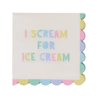 24 Packs: 20 ct. (480 total) Scream for Ice Cream Paper Beverage Napkins by Celebrate It™
