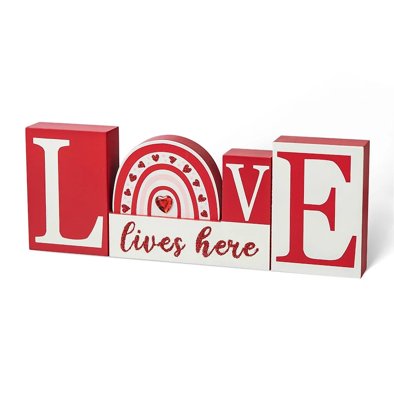 Glitzhome® 11.75" Valentine's Wooden LOVE Table Décor