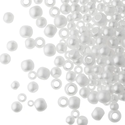 White Pearl Plastic Round Craft Beads by Bead Landing™