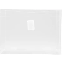 JAM Paper 5.5" x 7.5" Clear Velcro® Brand Hook & Loop 1" Expansion Booklet Envelopes, 24ct.
