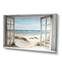 Designart 'Window To The Beach II' Beach Canvas Wall Art