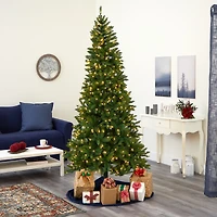 7.5ft. Pre-Lit Green Valley Fir Artificial Christmas Tree with Clear LED Lights