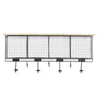 Black Iron Farmhouse Wall Hooks With Shelf