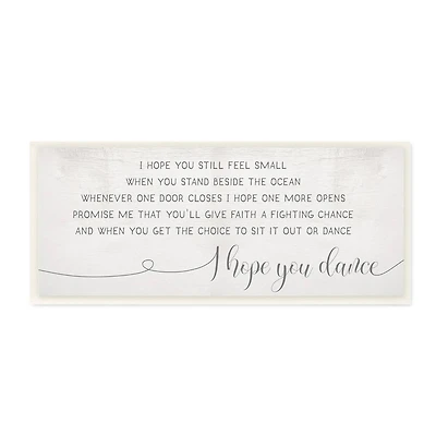 Stupell Industries Faith Fighting Chance Phrase Romantic Dance Quote Wood Wall Plaque