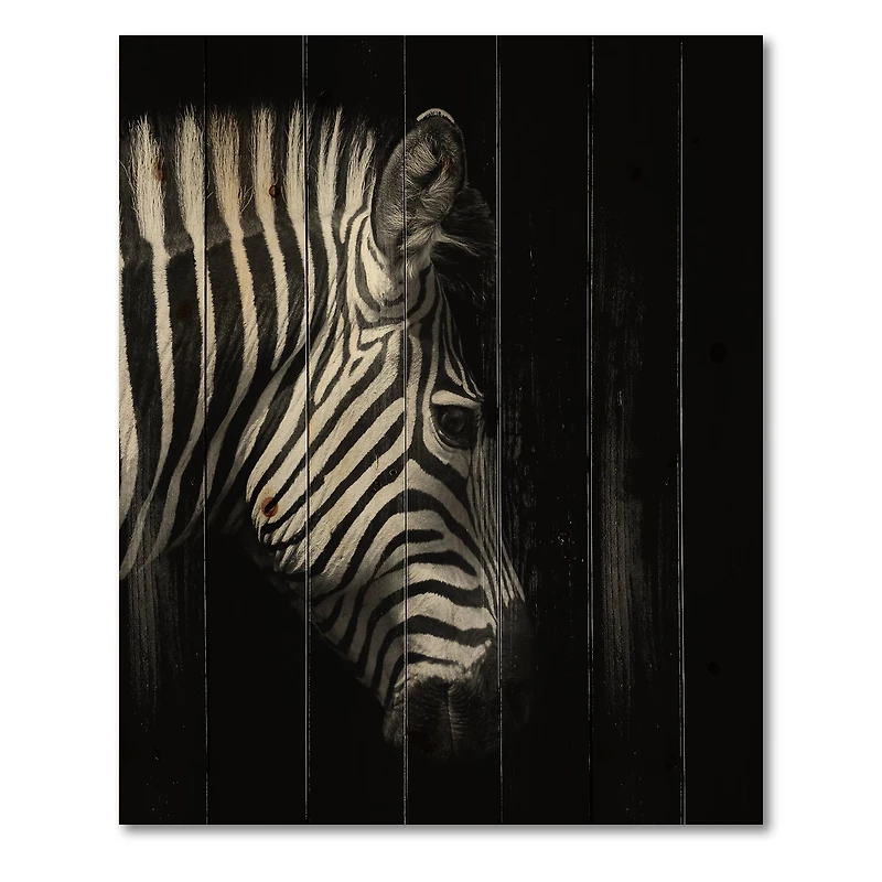 Designart - Monochrome Portrait of Zebra Head