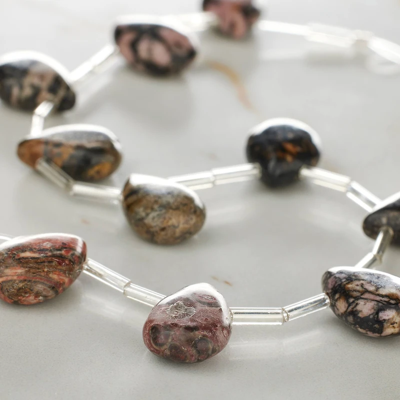Rhodonite Teardrop Beads by Bead Landing™, 14mm