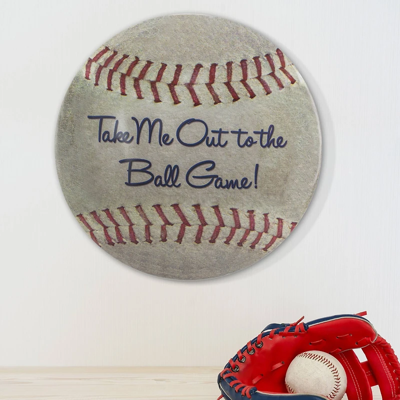 American Art Décor™ 15" Baseball Dome Metal Sign