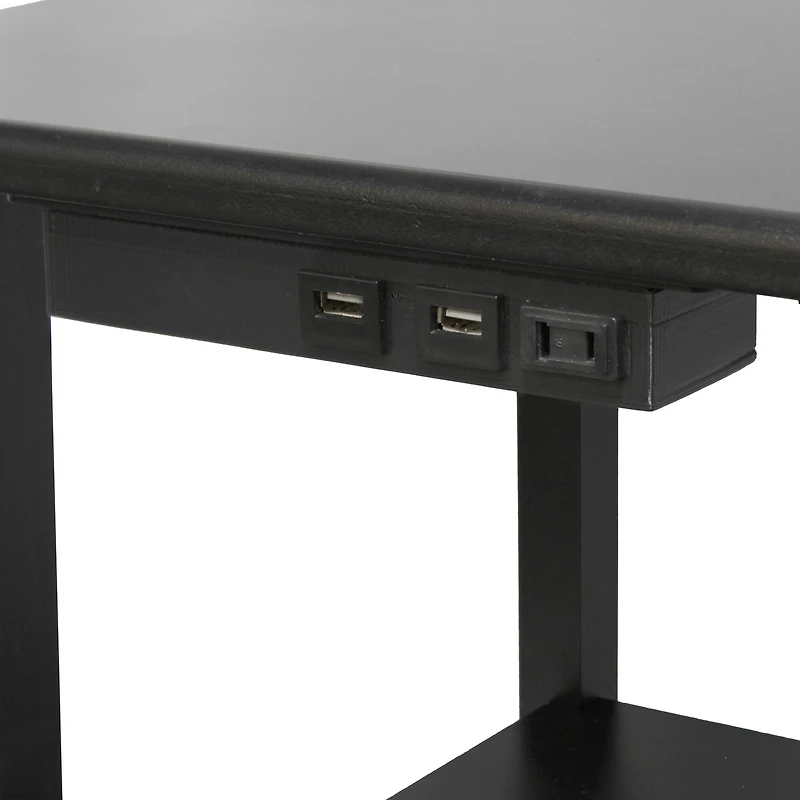 Simple Designs 57" 2 Tier Floor Lamp with USB & Outlet