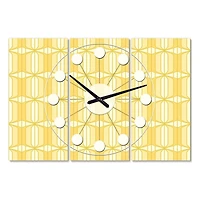 Designart Retro Ornamental Design III Oversized Mid-Century Modern Multipanel Wall Clock