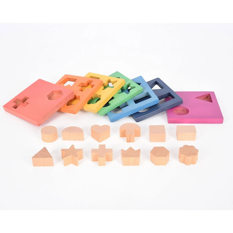 TickiT® Rainbow Wooden Shape Stacker Play Set
