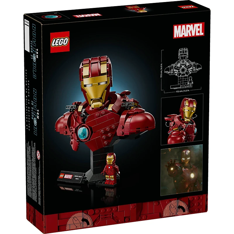 LEGO® Marvel Iron Man MK4 Bust, Buildable Model for Adults with Minifigure 76327