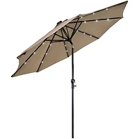 9ft. Solar Lighted Outdoor Patio Market Umbrella