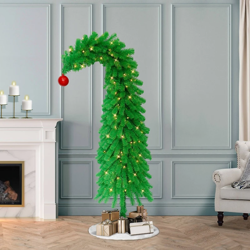 6ft. Pre-Lit Whimsical Artificial Wrapped Christmas Tree, Clear Lights
