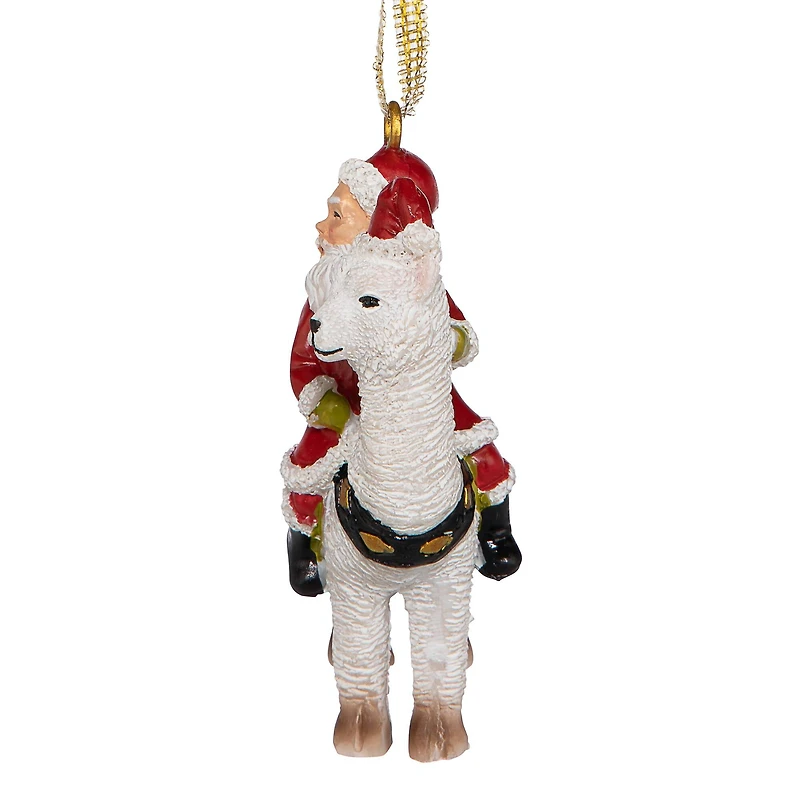 Design Toscano Santa's New Ride Llama Holiday Ornament