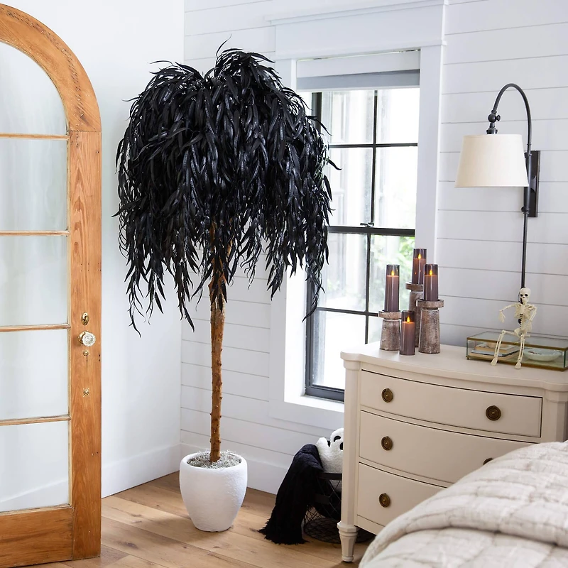6ft. Artificial Halloween Black Willow Tree