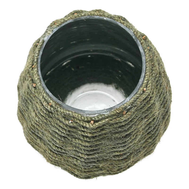 Hello Honey® 5.5" Hand-Woven Jute & Glass Votive Candle Holder