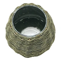 Hello Honey® 5.5" Hand-Woven Jute & Glass Votive Candle Holder