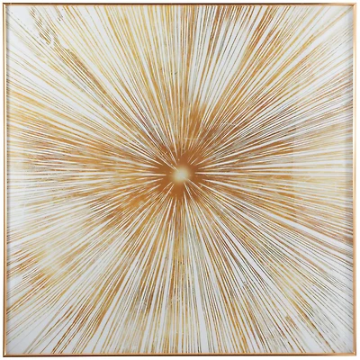 CosmoLiving by Cosmopolitan Gold Porcelain Radial Starburst Framed Wall Art with Gold Aluminum Frame 40" x 2" x 40"