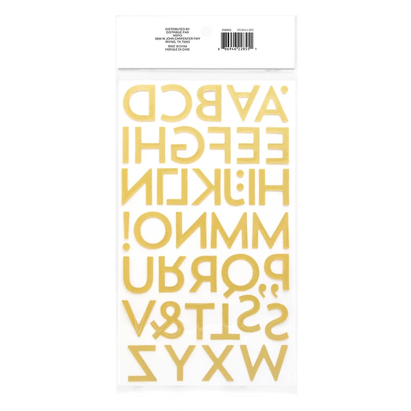 12 Pack: Gold Glitter Block Alphabet Stickers by Recollections™