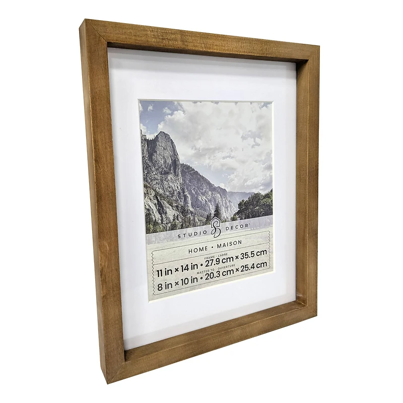 Home Natural Walnut Stain Wood Frame with Mat by Studio Décor