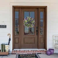 24" Purple & Green Orion Geranium Lavender Foliage Artificial Spring Wreath