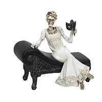 7" Skeleton Bride with Mask on Chaise Lounge Tabletop Décor by Ashland®
