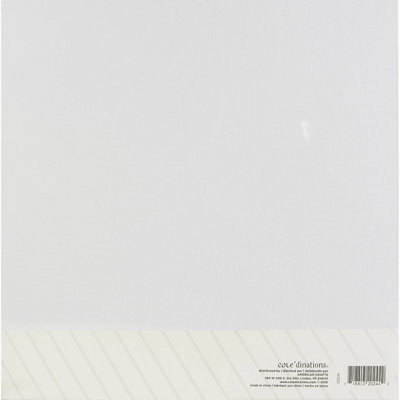 Core'dinations® White Canvas  12" x 12" Premium Cardstock, 20 Sheets