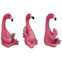 Design Toscano 5.5" Zen of Pink Flamingos Yoga Garden Statue Set
