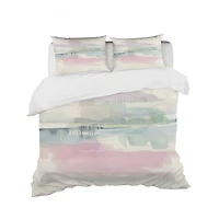 Designart 'Pink Lifting Fog' Geometric Bedding Set