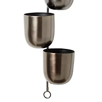 The Novogratz 25" Dark Silver Metal Contemporary 3-Pot Hanging Planter