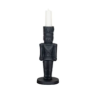 Hello Honey® 7" Black Cast Metal Soldier Taper Candle Holder