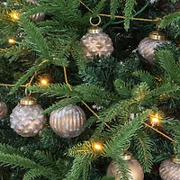 Hello Honey® 6ft. Marbled Taupe Embossed Mercury Glass Ball Ornament Garland