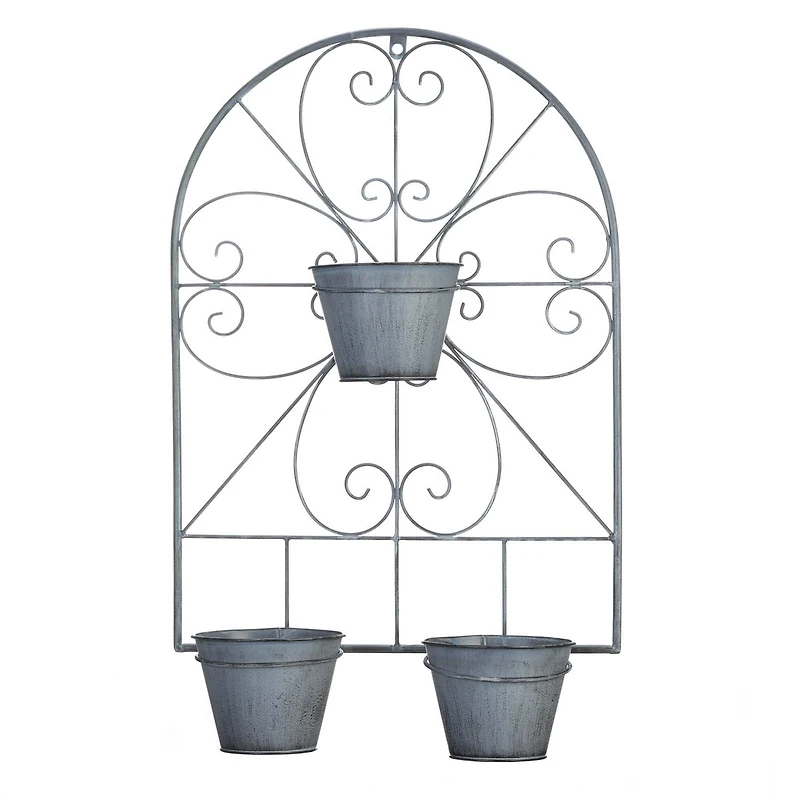 23'' Scrollwork Trellis with Flower Pots